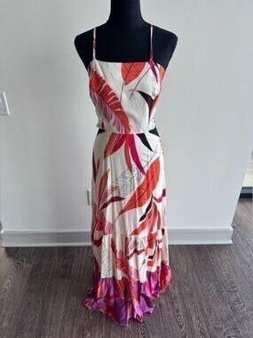 Brazilian Cut-out Low-back Patterned Maxi Dress